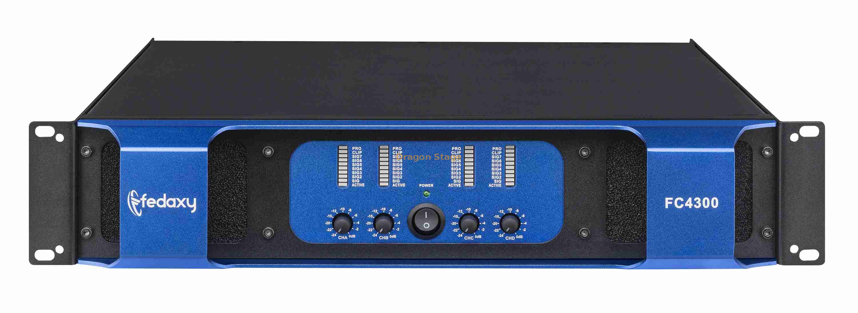Salida de amplificador de potencia Clase H 4 canales 1000W 2U
