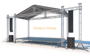 Armazón de escenario de aluminio con sistema de altavoces Evento al aire libre Concierto Plataforma de escenario portátil 12x8x8m 
