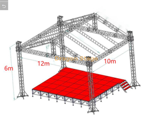 Precio de armadura de techo de evento ligero de aluminio 12x10x6m