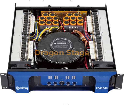 PRO Sound System Audio 1500 Watts Potencia Profesional Amplificador Audio Estéreo Clase H 2U 4 Canales