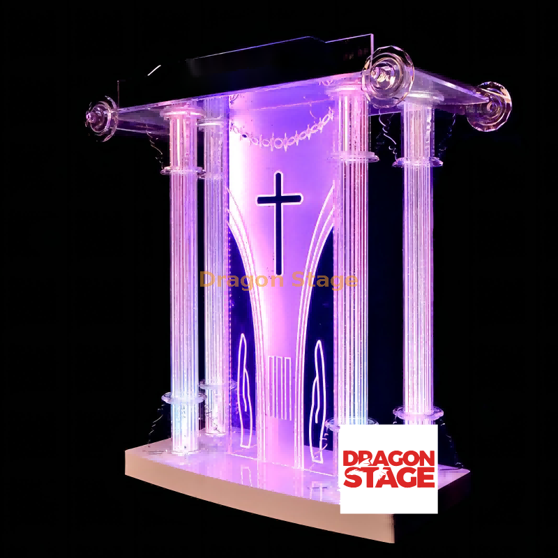 El mejor púlpito de iglesia de acrílico de altura personalizada básica asequible para la venta
