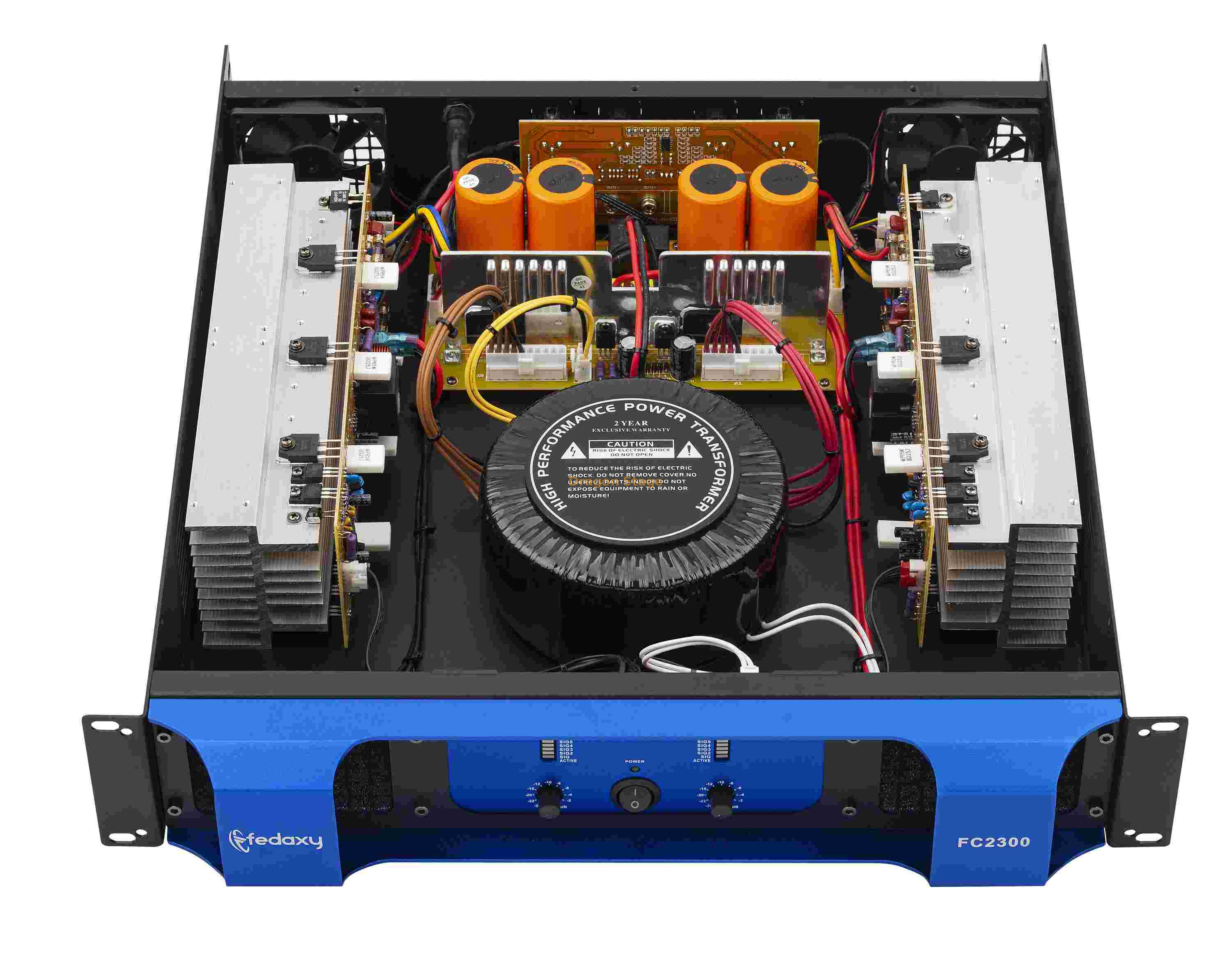 Amplificador de Potencia Pa 2U 2 Canales 1200W Clase H Amplificador de Potencia