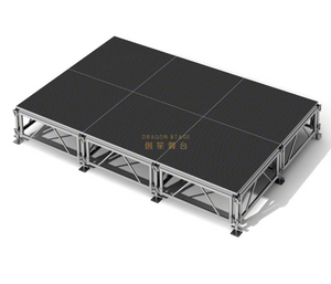 Pequeño escenario cuadrado ligero de aluminio 9 metros cuadrados Altura del escenario: 0,4-0,8 m con 2 escaleras