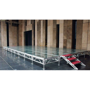 Diseño de escenario de iglesia cuadrada de aluminio para exteriores 2020 Escenario de vidrio acrílico 5x7m