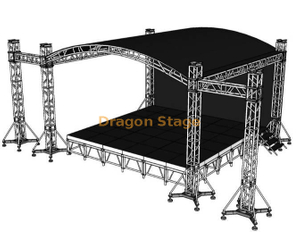 Armazón de techo curvo de aluminio Escenario 20x20x20 pies (6x6x6m) Armazón de altavoces Alas de 2 m de ancho